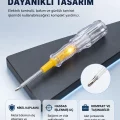 BUĞZ Elektrik Test Kalemi Neon Işıklı Nikel Kaplama 110-220V Dirençli