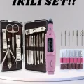  Elektrikli Manikür Pedikür Seti İkili Set 12 Parça Tırnak Bakımı Törpü Protez Çıkarma