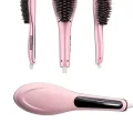 Elektrikli Saç Düzleştirici Tarak Saç Düzleştirici Fırça Sıkı Dişli Pembe