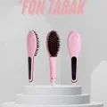 BUĞZ Elektrikli Saç Düzleştirici Tarak Saç Düzleştirici Fırça Sıkı Dişli Pembe - Lisinya