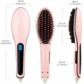 BUĞZ Elektrikli Saç Düzleştirici Tarak Saç Düzleştirici Fırça Sıkı Dişli Pembe - Lisinya