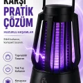 BUĞZ Elektrikli Sinek Öldürücü Mor Işıklı Taşınabilir Haşere Kovucu Lamba Cihazı