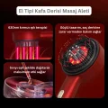 BUĞZ Elektrikli titreşimli masaj tarak kırmızı ışık terapili ve sıvı yağ aplikatörlü - Süpermarket
