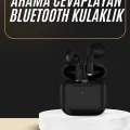 BUĞZ En Çok Tercih Edilen Bluetooth Kulaklık Mikrofonlu Silikonsuz Dokunmatik Kontrol - BUĞZ