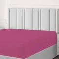 BUĞZ Pamuk Çift Kişilik Lastikli(fitted)  Penye Çarşaf Fuşya