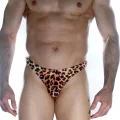 BUĞZ Erkek Arkası Metalli Leopar Tanga Çamaşır