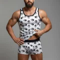 BUĞZ Erkek Desenli Tank Top Boxer Takım