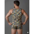 BUĞZ Erkek Desenli Tank Top Boxer Takımı
