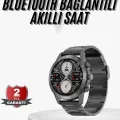 Erkeklere Özel Akıllı Saat Çelik Kordon Bluetooth Bağlantılı İOS ve Android Uyumlu