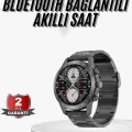 BUĞZ Erkeklere Özel Akıllı Saat Çelik Kordon Bluetooth Bağlantılı İOS ve Android Uyumlu - BUĞZ