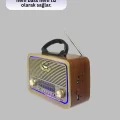 BUĞZ Eskitme Tasarımlı Ahşap Bluetooth Radyo LED Aydınlatmalı