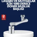 BUĞZ Esnek 1080° Musluk Başlığı 3 Eklemli Hareketli Su Modlu Lavabo Aparatı