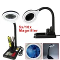 BUĞZ Esnek 5x /10x,40 Led Işıklı Büyüteç ,lamba  Büyüteç Okuma, Çalışma Lehim Masa Lambası A808