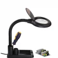 BUĞZ Esnek 5x /10x,40 Led Işıklı Büyüteç ,lamba  Büyüteç Okuma, Çalışma Lehim Masa Lambası A808