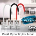  Esnek Kıvrılabilir Renkli Silikon Oynar Başlıklı Musluk Bataryası Başlığı Kubar