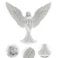 BUĞZ Estetik Melek Kadın Figürlü 3D Dekoratif Biblo Modern Salon Dekoru