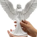BUĞZ Estetik Melek Kadın Figürlü 3D Dekoratif Biblo Modern Salon Dekoru