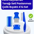 BUĞZ Evcil Hayvan Bakımı İçin Dayanıklı ve Çok Amaçlı Tarak Seti (4 Parça)