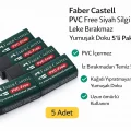 BUĞZ Faber Castell No:30 PVC Free Siyah Silgi 5 Adet Leke Bırakmaz Yumuşak Doku