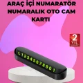  Fosforlu Araç İçi Park Kartı Numaratörü