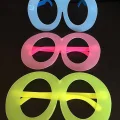  Fosforlu Oval Model Glow Parti Gözlüğü Karanlıkta Yanan Gözlükler 12 Adet
