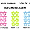 BUĞZ Fosforlu Yıldız Model Glow Parti Gözlüğü Karanlıkta Yanan Gözlükler 12 Adet