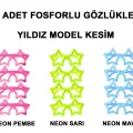 BUĞZ Fosforlu Yıldız Model Glow Parti Gözlüğü Karanlıkta Yanan Gözlükler 12 Adet