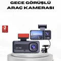 BUĞZ Full HD Üç Kameralı Araç Kamerası G-Sensörlü ve Gece Görüşlü