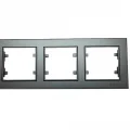  Füme 3 Lü Çerçeve - Priz ve Anahtar İçin Uyumlu Çerçeve