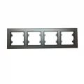  Füme 4 Lü Çerçeve - Priz ve Anahtar İçin Uyumlu Çerçeve