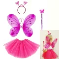 BUĞZ Fuşya Kelebek Kostüm Aksesuar Seti 4 Parça