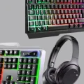 BUĞZ Gaming Set Işıklı Klavye Mouse + Bluetooth 5.2 Kulaklık Oyuncu Paketi