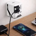 BUĞZ Gan+ Pd 40w Hızlı Şarj Adaptörü Çoklu Çıkış Usb-c Lightning Kablolu Hızlı Şarj Cihazı Ev Ofis Uyumlu Mavi