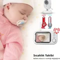 BUĞZ Gece Görüşlü Bebek Odası Kamera Sıcaklık Uyarısı Izleme Ekranı