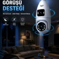 BUĞZ Gece Görüşlü Çift Lens Wi-Fi Ampul Kamera Mobil Takip Destekli
