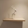 BUĞZ Geyik Figürü Beyaz Modern Salon ve Raf Dekoru