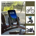 BUĞZ Gidon Bağlantılı Bisiklet Motosiklet İçin Esnek Abs 4-7.8″ İnç Telefon Tutucu 360° Dönebilen Tasarım