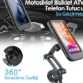 BUĞZ Gidon Bağlantılı Su Geçirmez Mıknatıslı Motorsiklet Telefon Tutucu