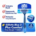 BUĞZ Gillette Blue 3 Plus Comfort Tıraş Bıçağı 1 Adet – 3 Bıçaklı Ergonomik Saplı Erkek Tıraş Bıçağı