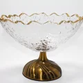 BUĞZ Gold Detaylı Eskitme Ayaklı Dekoratif Cam Sunumluk