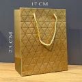 BUĞZ Gold Geometrik Desenli Orta Boy Karton Hediye Çantası