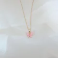 BUĞZ Gold Kaplama Pembe Sedefli Kelebek Kolye