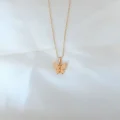 BUĞZ Gold Kaplama Sarı Renk Sedefli Kelebek Kolye - BUĞZ
