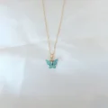 BUĞZ Gold Kaplama Turkuaz Renk Sedefli Kelebek Kolye