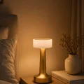 BUĞZ Gold Kare LED Masa Lambası Şarjlı Dimmer Kontrollü Dekoratif Işık