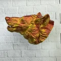 BUĞZ Gold Kurt Duvar Aksesuarı Asılabilir 3D Dekoratif Heykel 25x19 cm