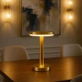 BUĞZ Gold Mantar Masa Lambası 3 Renk Modlu Kablosuz Şarjlı Dekoratif Metal LED Abajur