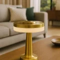 BUĞZ Gold Mantar Masa Lambası 3 Renk Modlu Kablosuz Şarjlı Dekoratif Metal LED Abajur