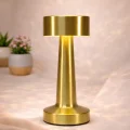 BUĞZ Gold Metal Dokunmatik Şarjlı Masa Lambası 3 Işık Parlaklık Ayarlı Gece Abajuru LED