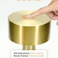 BUĞZ Gold Metal Dokunmatik Şarjlı Masa Lambası 3 Işık Parlaklık Ayarlı Gece Abajuru LED